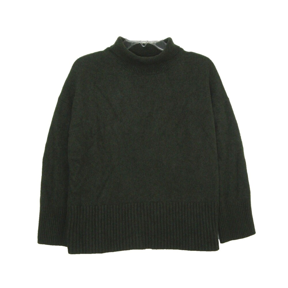EVERLANE Recycled Cashmere The Boxy Turtleneck Sweater Mossy Green
